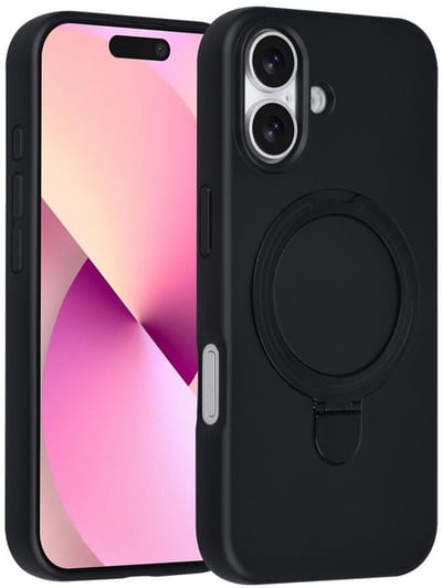 Telefoonhoesje geschikt voor iPhone 17 - Magnetische Backcover met Ringstand - Geschikt voor MagSafe-accessoires - FuturiQ - Zwart