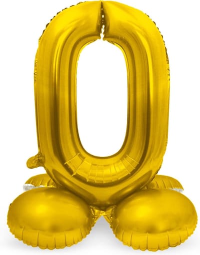 Folat - Cijfer 0 Goud met standaard - 72 cm