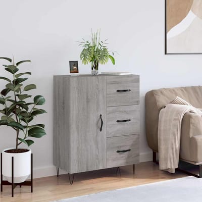 vidaXL - Dressoir - 69,5x34x90 - cm - bewerkt - hout - grijs - sonoma - eikenkleurig