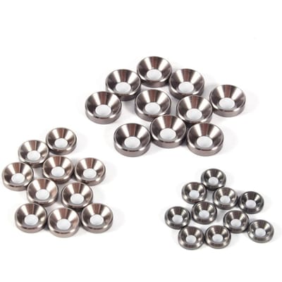 10 stuks M5 geanodiseerde verzonken kop ringen pakking aluminiumlegering titaniumgrijs