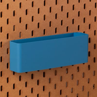 Standaard bakje voor Ikea Skadis pegboard 24x5x8 cm - Blauw - Met tussenschotjes - Opberger