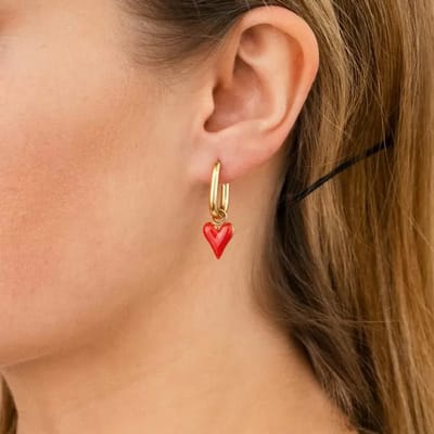 oorbellen rood hartje