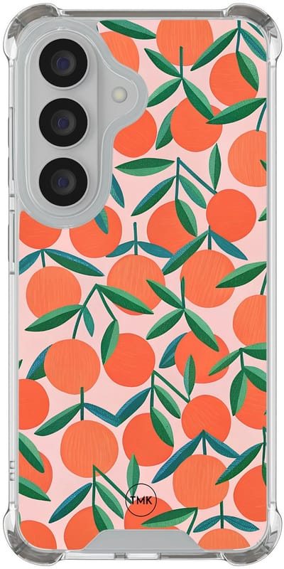 Shockproof hoesje geschikt voor Samsung Galaxy S26 - Sweet oranges - Schokbestendig - Verhoogde randen - TPU case - Extra Sterke Back Cover - Print - Transparant, Oranje
