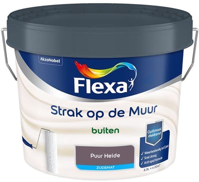 Flexa - Strak Op De Muur Buiten Zijdemat - Puur Heide - Mengverf - 2,5 L