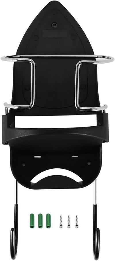 Ijzerplank Hanger - Strijkijzer Organizer - Wassen Stomen Strijken - Hittebestendig Materiaal - 36 x 15.5 x 13 cm - Zwart