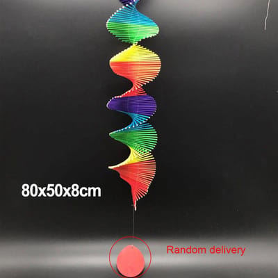 1 set Regenboog Wind Spinner Mobiele Chime Gazon Wind Spiraal Feest Huisdecoratie Kleurrijke Regenboog DIY Ornament Tuindecoratie black