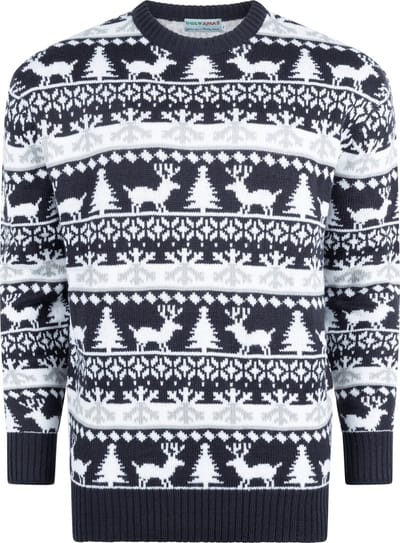 Foute Kersttrui Dames & Heren - Christmas Sweater "Modern Blauw & Wit" - Mannen & Vrouwen Maat S