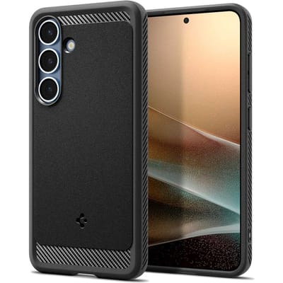 Spigen Rugged Armor MagFit - Hoesje Geschikt voor Samsung Galaxy S25 - Back Cover Compatibel met MagSafe en Qi2 - Air Cushion - Matte Zwart