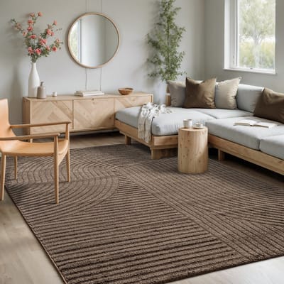 Mia's Teppiche Atlas – modern vloerkleed met 3D structuur & hoog-laag effect, zacht en stijlvol, bruin, 80 x 150 cm