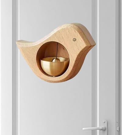 Magnetische bel - Deurbel windgong - Winkeliers waarschuwen - Artistiek vogel design - Ruim 75 cm - Beige