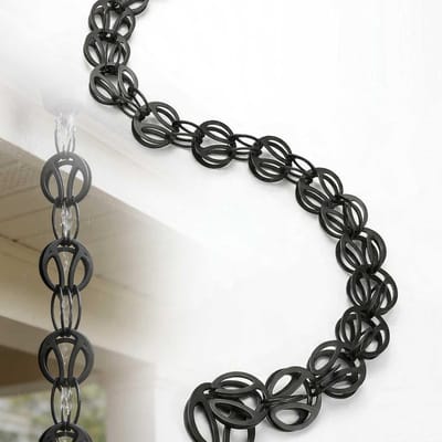 Regenketting Aluminium - Dakgoot Drainage - Stijlvolle Waterafvoer - Roestbestendig Mat Zwart - Tot 10 Meter - Zwart