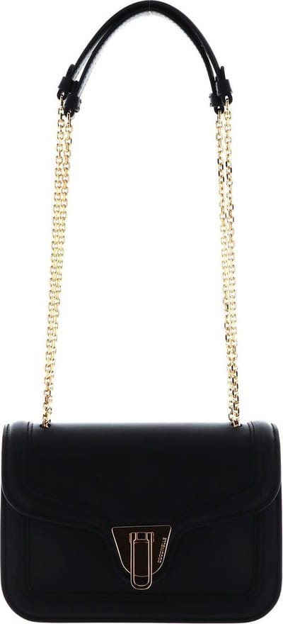 COCCINELLE Leren Schoudertas Avondtas Marvin Twist Handbag Noir Zwart