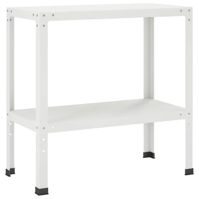 vidaXL - Planttafel - 100 - x - 40 - x - 80 - cm - Gepoedercoat - staal - Wit