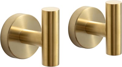 VDN Stainless Handdoekhaakjes goud - Vaatdoekhouder - Haakjes handdoek - Wandhaak - Ophanghaakjes - 2 Stuks