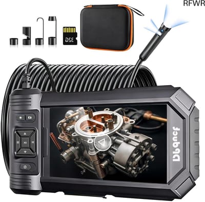 RFWR® Dual Lens Endoscoopcamera voor Inspectie - 1920P HD, 5 inch IPS-scherm, IP67 Waterdicht, 10m Kabel
