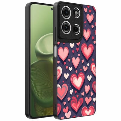 Geschikt voor Motorola Edge 60 Telefoonhoesje met Hartjes Opdruk - TPU Backcover Case With Heart Design - Smartphonica geschikt voor Motorola Edge 60