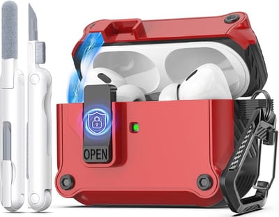 Compatibel Hoesje voor AirPods Pro 2 gen met Reinigingsset - Rood