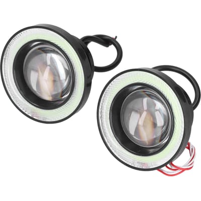 2 pièces Ampoule LED Antibrouillard pour Voiture 3,5 pouces 30W IP65 Yeux d'Ange Haute Luminosité Anneau Extérieur Bleu 12V Universel gray