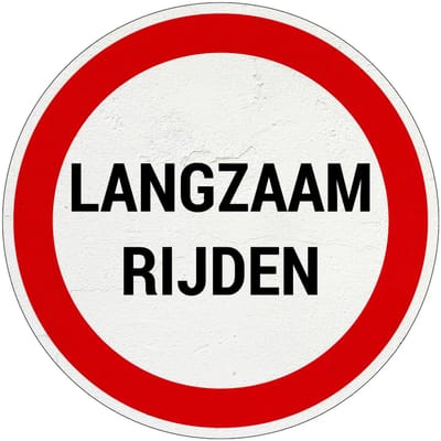 Langzaam rijden bord | Sign Again materiaal | 10 cm