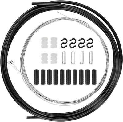 Remkabelset Fiets - Kabelset Onderdelen - Fietsen Reparatie - Slijtvast Materiaal - 2m Draadbuis - Zwart