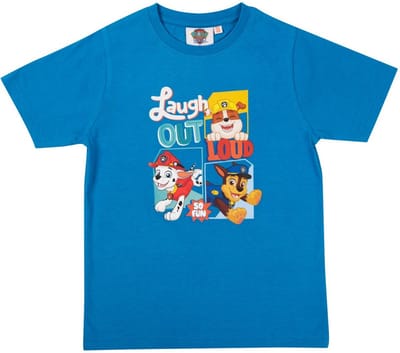 Paw Patrol T-Shirt - Korte Mouw - Blauw - Laugh out Loud - Maat 122/128