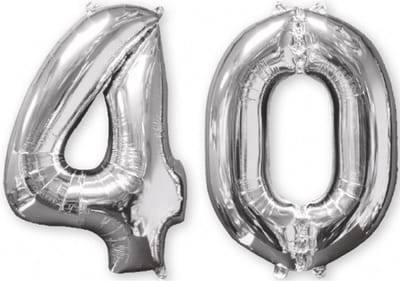 AMSCAN Lot van 2 ballonnen figuur 40 - Zilver