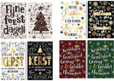 40 Luxe Kerst- en Nieuwjaarskaarten 8 x 5 dubbele kaarten met enveloppen - Kerst 12 - Gratis verzonden