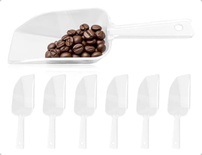 Dailygoods- Meelschep 6 Stuks - Transparante Kunststof - Keukenschep - Snoepschep - Voerschep - Geschikt voor Bruiloften/Feesten