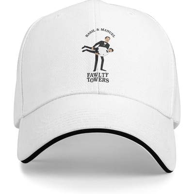 Fawlty Towers Ne Parlez Pas de la Guerre Chapeaux Sandwich Casquette de Baseball Casquettes Snapback Chapeaux de Soleil Chapeau de Pêche Réglable Été One Size white