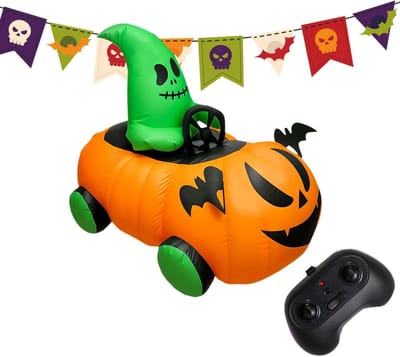 Opblaasbare Decoratie - Feest Ornament - Halloween Versieren - Met Afstandsbediening - 96 cm Hoog - Geel