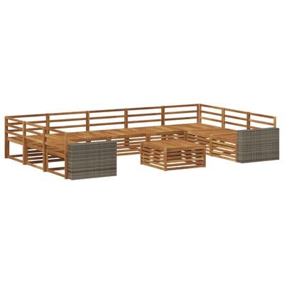 vidaXL - Buiten - bank - set - 10 - st - Naturel - Massief - Acacia - Hout