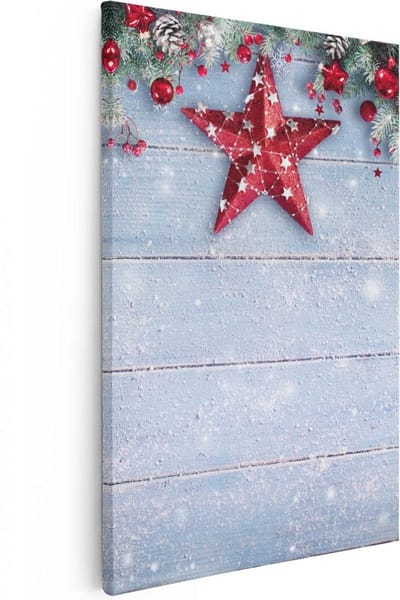 Artaza Canvas Schilderij Winterlandschap - 20x30 cm - Klein - Wanddecoratie Kerst - Muurdecoratie Sneeuw - Schilderijen Op Canvas