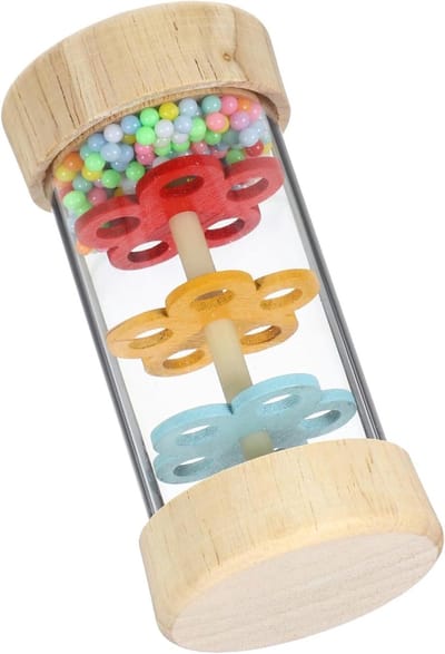 Regenstok Speelgoed - Muziekbuis Geluidsspeelgoed - Baby Ontwikkeling - Houten Constructie Glad - 9.7 x 4.5 cm - Multicolor