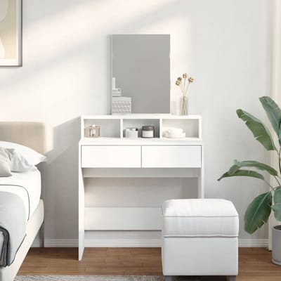 Kaptafel met spiegel - Make up tafel - Make up - Toilettafel - Met lades - Eiken