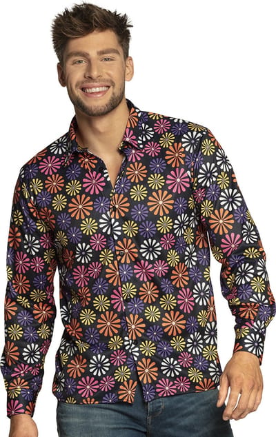 Boland - Shirt Flower power (M) - Volwassenen - Hippie - 60's & 70's - Hippie & Flower Power