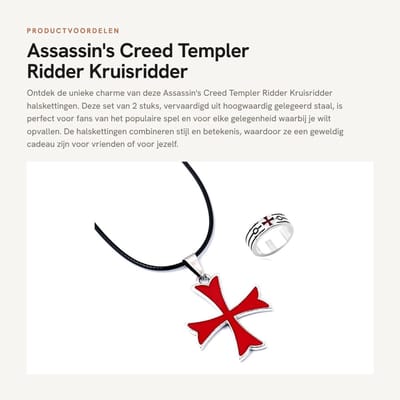 Dailygoods- Kruisridder - 2 Stuks - Gelegeerd Staal - Sieraden - Sieradenhouder - Charmante Uiterstraling - Perfect Cadeau - Sieraad