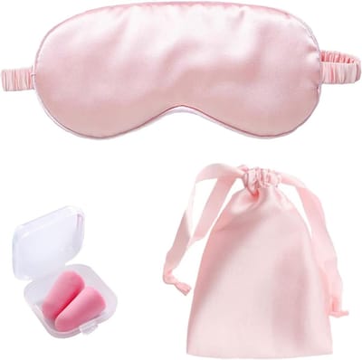Ademend Slaapmasker voor Volwassenen met Verstelbare Elastische Bandjes voor Thuis, Reizen en Ontspanning (Roze)