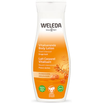 WELEDA Duindoorn Vitaliserende Body Lotion - Grapefruit, Mandarijn & Sandelhout - Rijke, Voedende Lotion - Hydrateert Droge Huid Intensief 48 uur Lang - 100% Natuurlijke Ingrediënten - 200ml