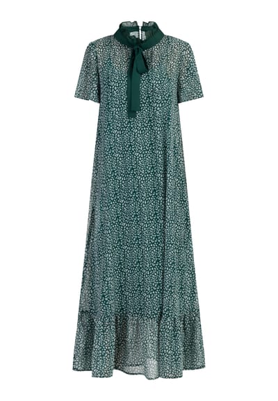 Faina Midi-jurk van chiffon Dames Groen Wit