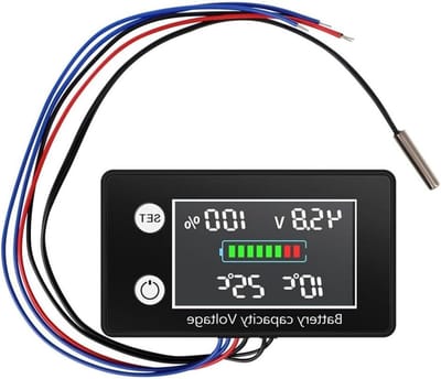 Batterij Thermostaat - Digitale Meter - Accu Bewaken - LED Voltage Display - DC 10-100V - Zwart