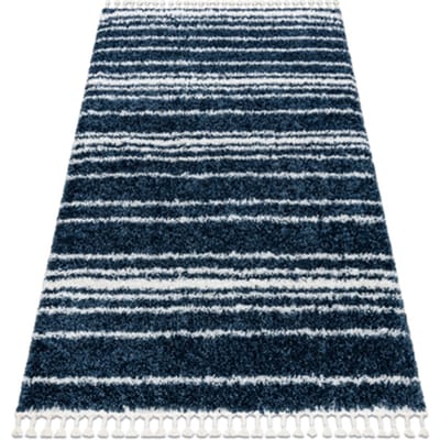 Kleden Rugsx Tapijt UNION 4080 Strips blauw / crème 140x190 cm