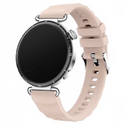 Siliconen bandje - geschikt voor Garmin Venu 2s / 3s / 4 (41mm) / Vivoactive 4s / Forerunner 255s / 265s - Huawei Watch GT 5 Pro - 42mm / GT 6 / GT 5 / GT 4 - 41mm - ribbel - roze