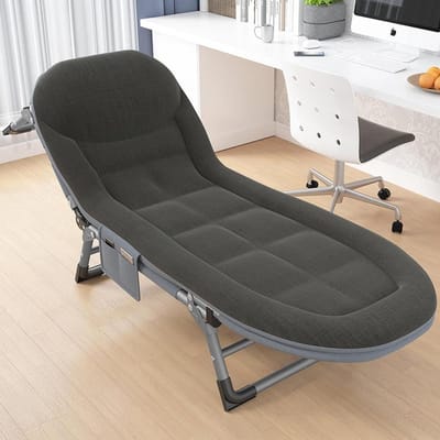 Opvouwbaar Bed - Logeerbed Extra - Comfortabel Slapen - 5 Posities Verstelbaar - 195 cm Lengte - Zwart