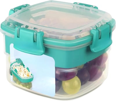 Famanu – Snackcontainer van 400 ml met compartimenten, BPA-vrije bewaardoos voor snacks en kleine maaltijden, ideaal voor onderweg