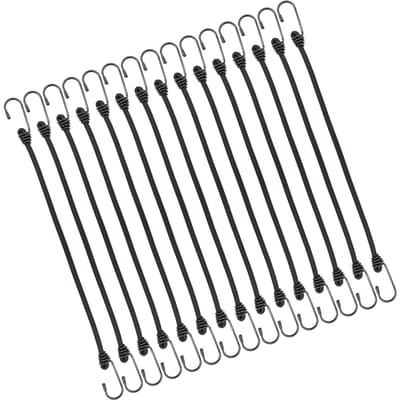 15 pièces Cordes Élastiques Multifonctionnelles en Caoutchouc Élastique avec Crochets pour Tentes de Camping Sécurisation de Bagages 45x0.8cm