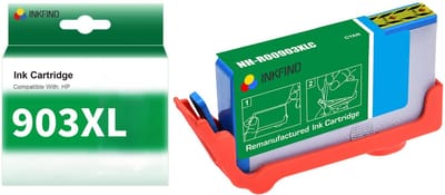 INKFIND 903XL Cyaan Inktcartridge compatibel met HP903 HP903XL HP 903 HP 903XL T6M03AE voor HP OfficeJet 6950, 6860, 6960 HP OfficeJet Pro 6970 HP Officejet Pro 6951Hoge Capaciteit - 1-pack Cyaan