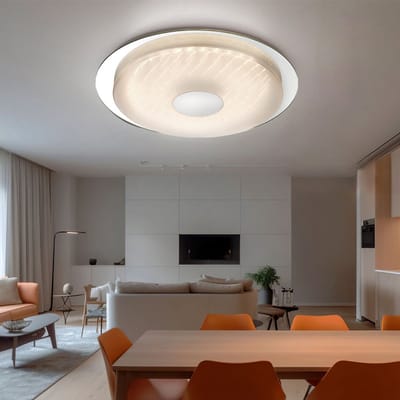Plafondlamp afstandsbediening dimbare LED-slaapkamerlamp met 3D-effectfolie, instelbare lichtkleur, 24W 1700lm, D 45 cm