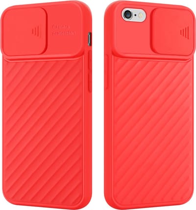Cadorabo Hoesje geschikt voor Apple iPhone 6 / 6S in MAT ROOD - Beschermhoes van flexibel TPU-silicone en met camerabescherming Case Cover Etui