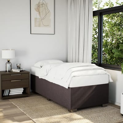 vidaXL - Bedframe - zonder - matras - 100x200 - cm - stof - donkerbruin