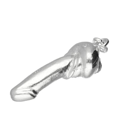 Zilveren Penis uit slakkenhuis kettinghanger